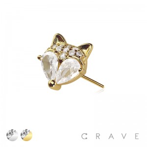 316L SURGICAL STEEL THREADLESS PUSH IN CZ FOX TOP PART (ONLY)